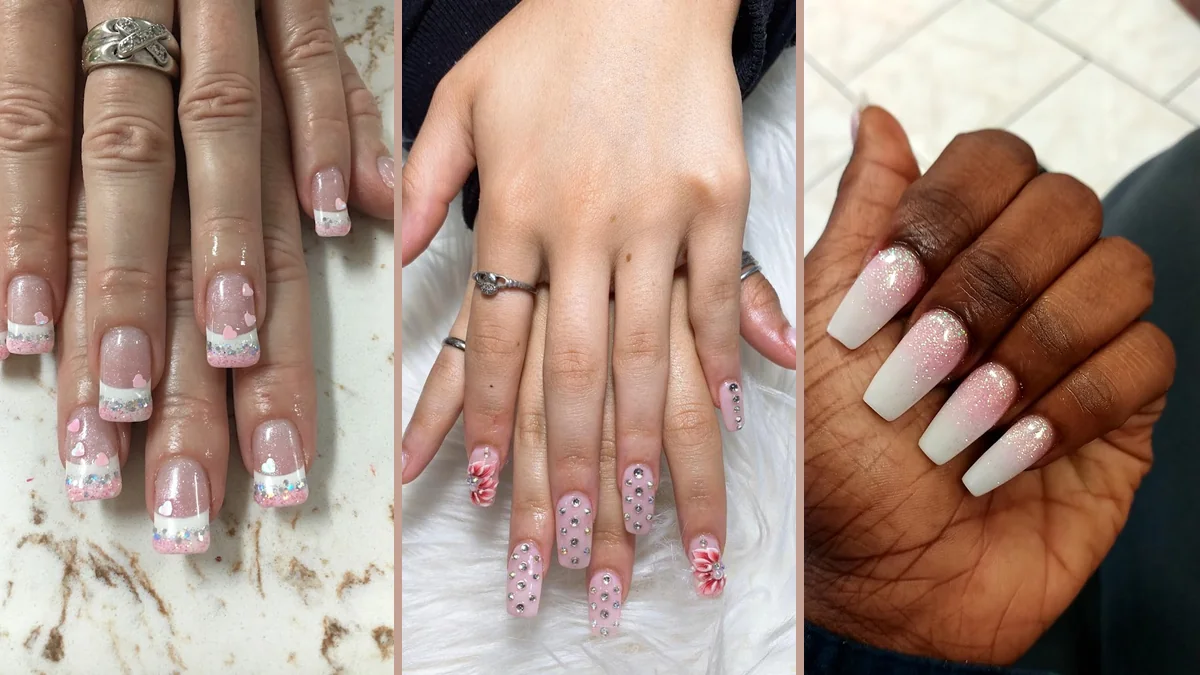 Nail salon interior with manicure stations